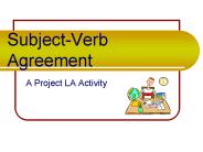 Subject-Verb Agreement