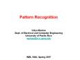 Pattern Recognition  Vidya Manian Dept. of Electrical and Computer Engineering University of Puerto Rico manian@ece.uprm.edu    INEL 5046, Spring 2007 PowerPoint PPT Presentation