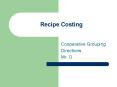 Recipe Costing PowerPoint PPT Presentation