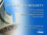 TRAINING WITH INTEGRITY