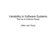 Variability in Software Systems The Key to Software Reuse
