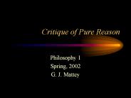 Critique of Pure Reason