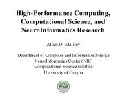 High-Performance Computing, Computational Science, and NeuroInformatics Research