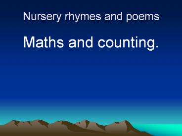 Nursery rhymes and poems