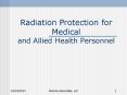 Radiation Protection for Medical and Allied Health Personnel PowerPoint PPT Presentation