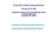 20-Year BES Facilities Roadmap Workshop