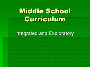 Middle School Curriculum