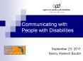 Communicating with People with Disabilities PowerPoint PPT Presentation