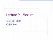 Lecture 9 - Flexure