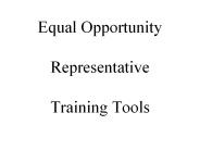 Equal Opportunity Representative Training Tools