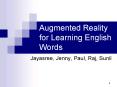 Augmented Reality for Learning English Words PowerPoint PPT Presentation