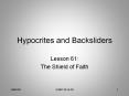 Hypocrites and Backsliders PowerPoint PPT Presentation
