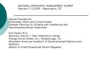 NATIONAL EMERGENCY MANAGEMENT SUMMIT