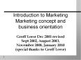 Introduction to Marketing Marketing concept and business orientation PowerPoint PPT Presentation
