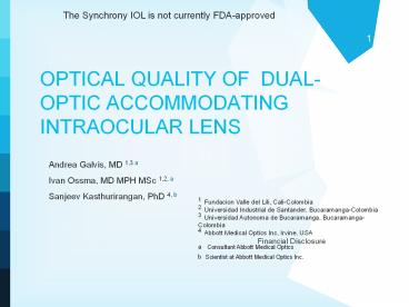 OPTICAL QUALITY OF DUAL-OPTIC ACCOMMODATING INTRAOCULAR LENS