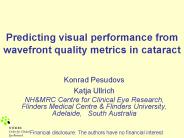 Predicting visual performance from wavefront quality metrics in cataract