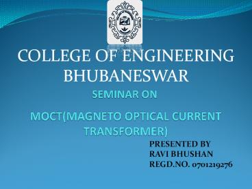 MOCT(MAGNETO OPTICAL CURRENT TRANSFORMER)