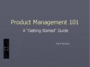 Product Management 101