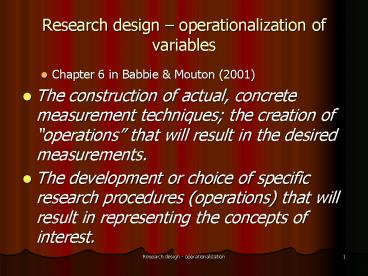 Research design 