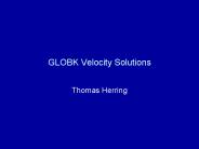 GLOBK Velocity Solutions