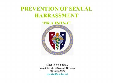 PREVENTION OF SEXUAL HARRASSMENT