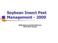 Soybean Insect Pest Management - 2009 PowerPoint PPT Presentation