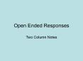 Open Ended Responses PowerPoint PPT Presentation
