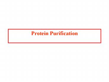 Protein Purification