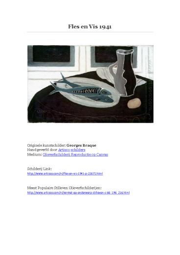 Fles en Vis 1941 -- Artisoo