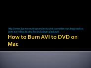 How to Convert AVI to DVD on Mac