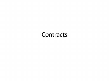 Contracts