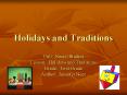 Holidays and Traditions PowerPoint PPT Presentation