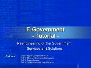 E-Government - Tutorial -