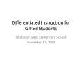 Differentiated Instruction for Gifted Students PowerPoint PPT Presentation
