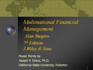 Multinational Financial Management Alan Shapiro 7th Edition J.Wiley
