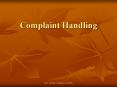 Complaint Handling PowerPoint PPT Presentation