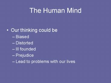 The Human Mind