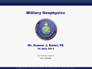 Military Geophysics