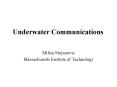 Underwater Communications PowerPoint PPT Presentation