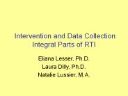 Intervention and Data Collection Integral Parts of RTI