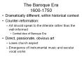 The Baroque Era 1600-1750 PowerPoint PPT Presentation