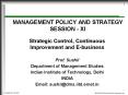 MANAGEMENT POLICY AND STRATEGY SESSION - XI PowerPoint PPT Presentation