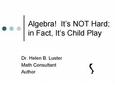 Algebra! It