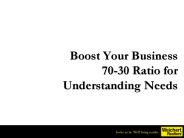 Boost Your Business 70-30 Ratio for Understanding Needs