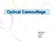 Optical Camouflage