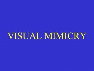 VISUAL MIMICRY