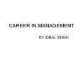 CAREER IN MANAGEMENT