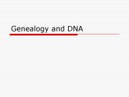 Genealogy and DNA