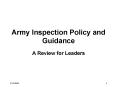 Army Inspection Policy and Guidance PowerPoint PPT Presentation