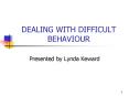 DEALING WITH DIFFICULT BEHAVIOUR PowerPoint PPT Presentation